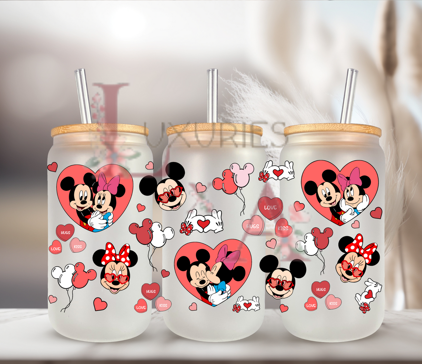 Mouses in love 16 oz Glass can