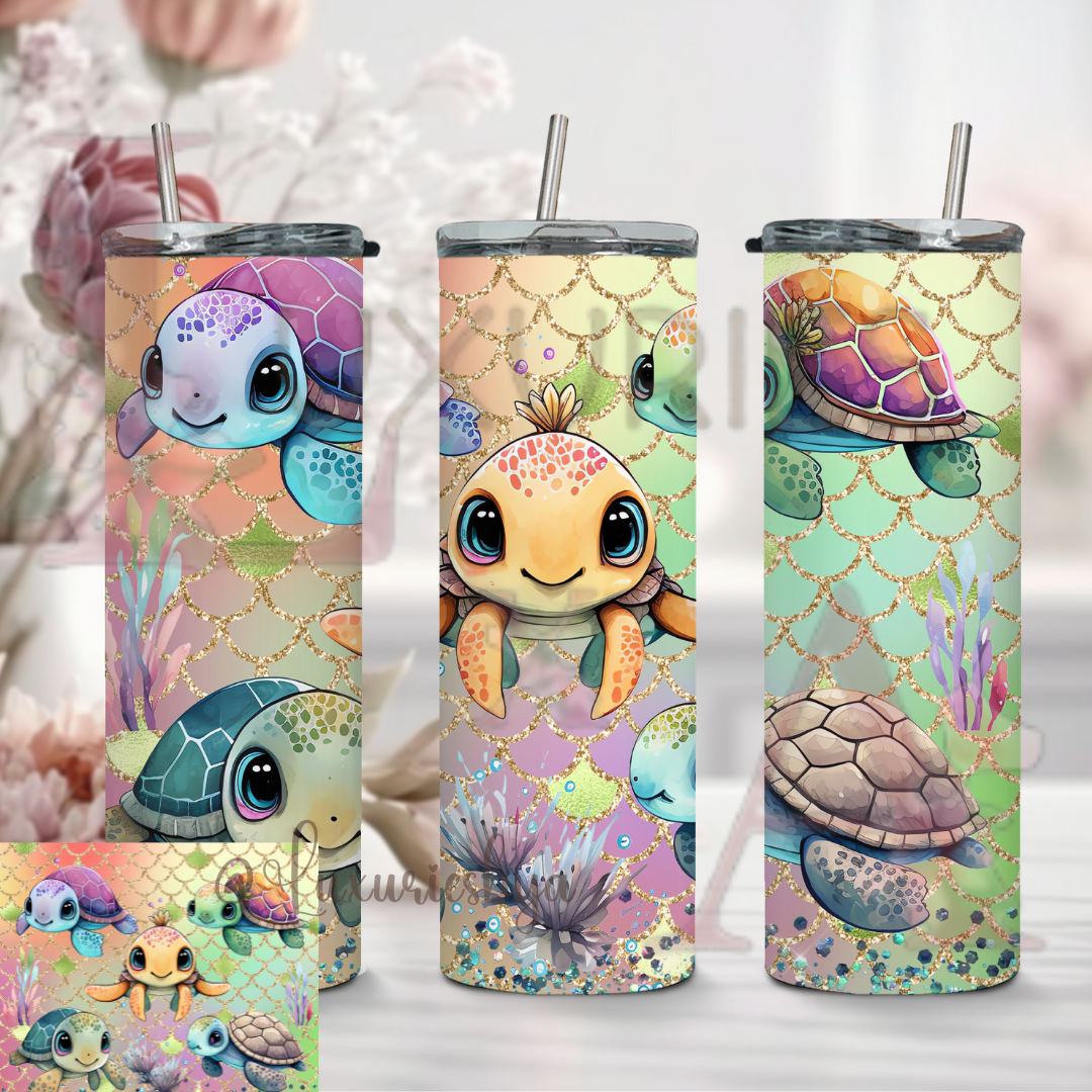 Baby sea turtles 20 oz tumbler