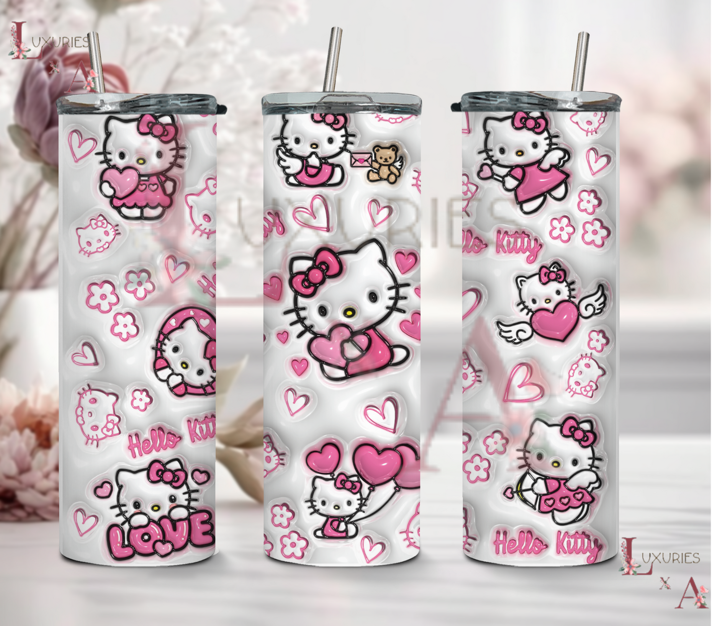 Pink Kitty Love 20 oz Tumbler