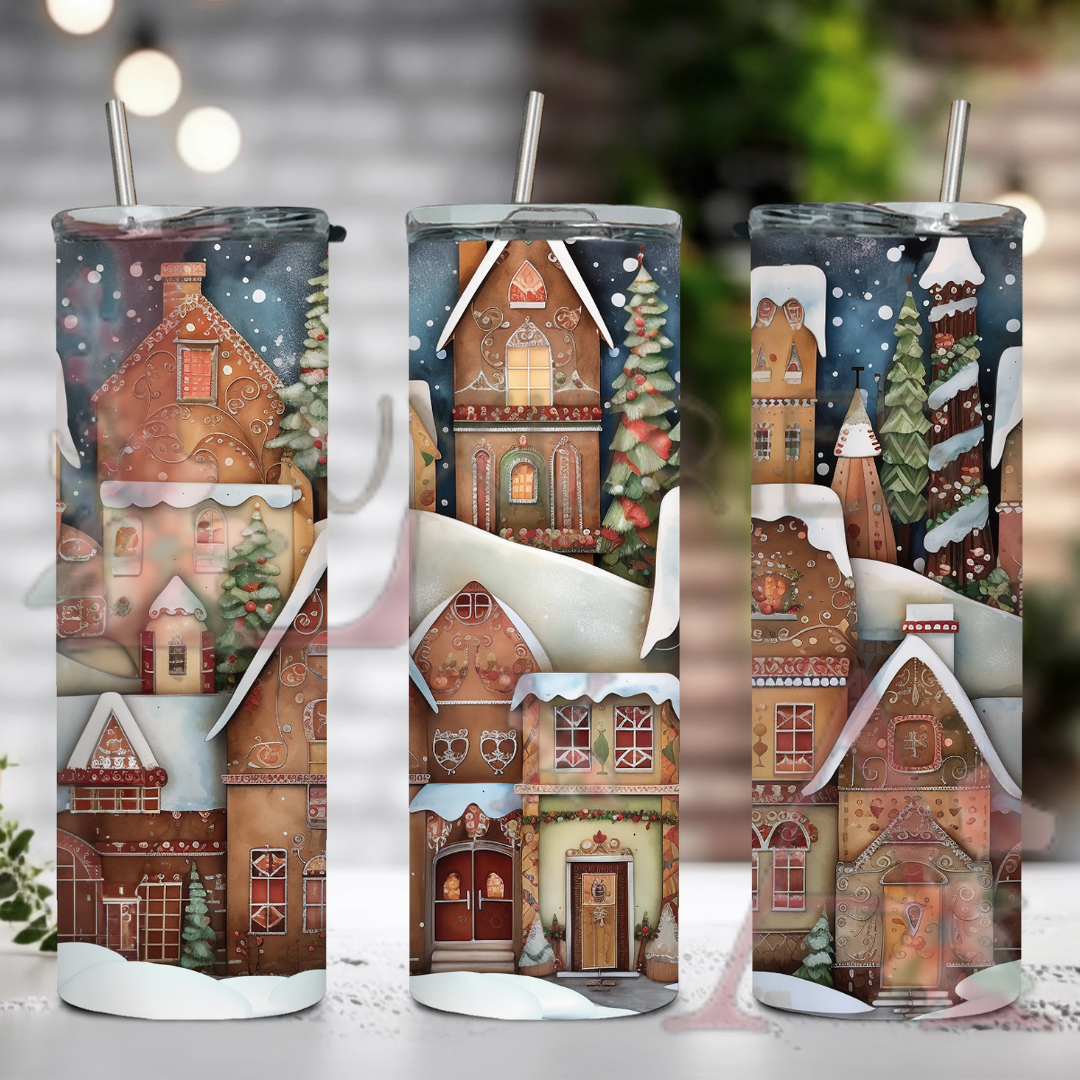 Winter town 20 oz tumbler