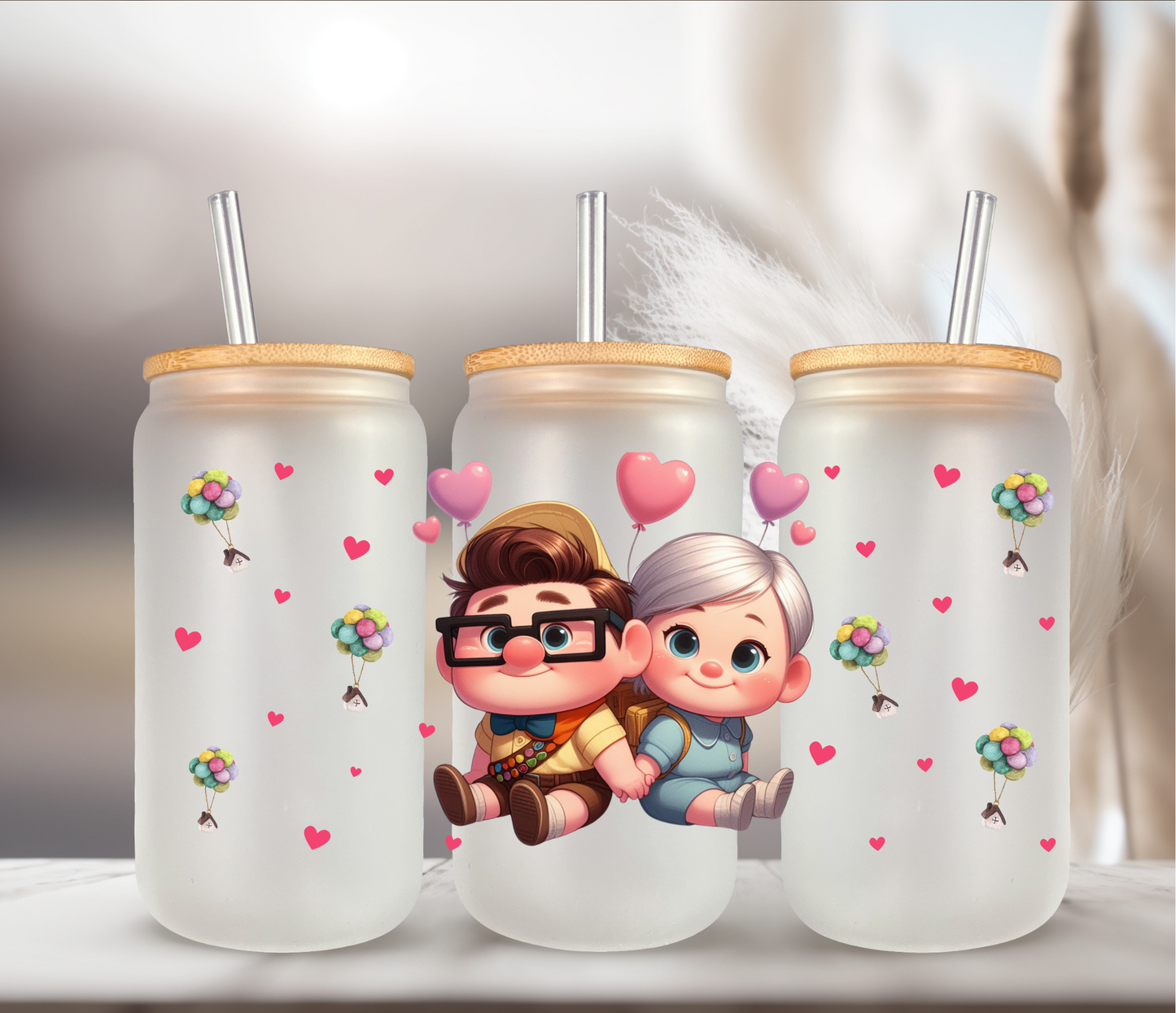 Baby up 16 oz glass cup