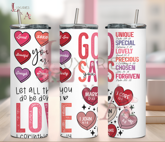 God says love is 20 oz Sublimation