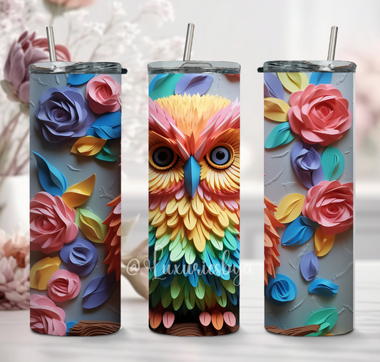 Rainbow owl ( 3D sublimation 20 oz tumbler )