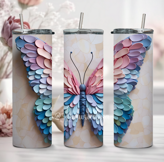 Pastel Butterfly ( 3D sublimation 20 oz Tumbler )