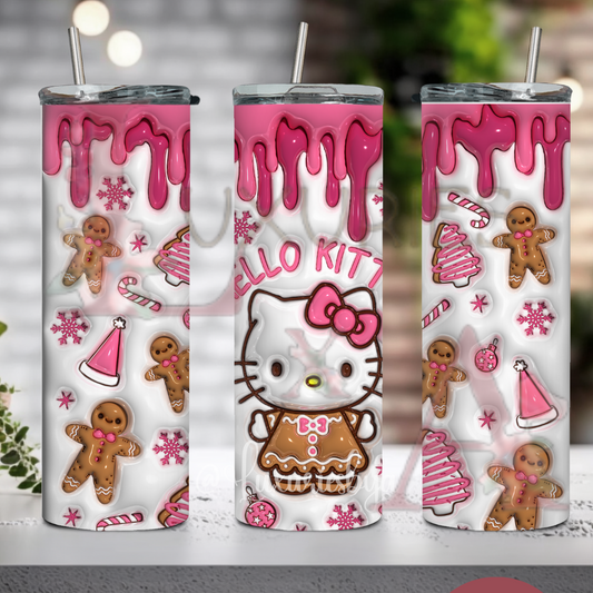 Gingerbread kitty Pink 20 oz Tumbler