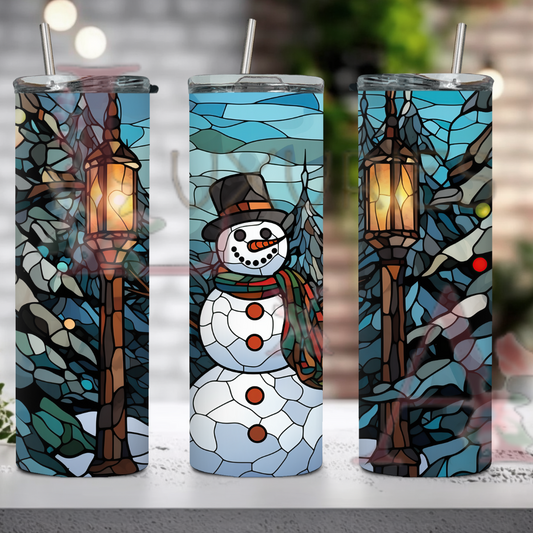 Mosaic Snow man 20 oz tumbler