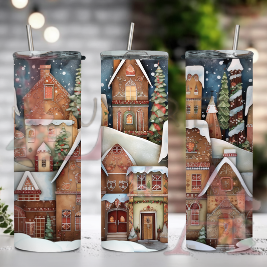 Winter town 20 oz tumbler