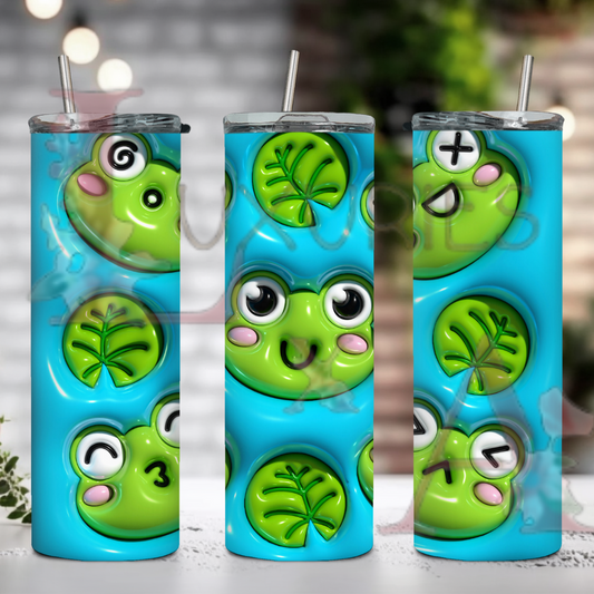 3D Frogs 20 oz tumbler