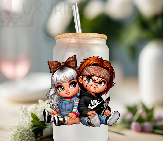 Horror Dolls 16 oz Glass cup