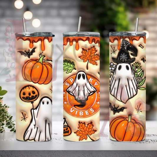Spooky vibes in orange 20 oz sublimation