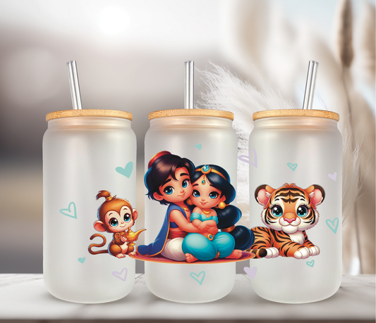A whole new world 16 oz Glass cup