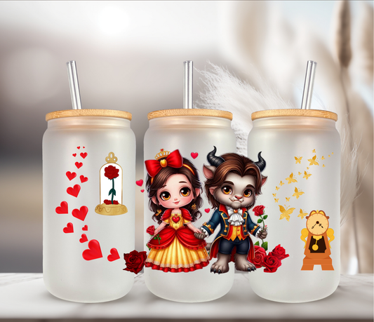 Baby Beast & Beauty 16 oz glass cup